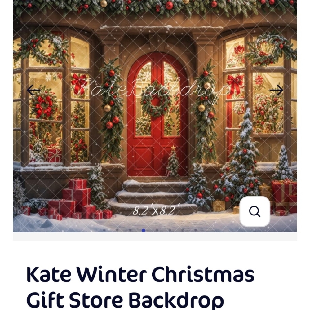 Christmas Gift Store Backdrop